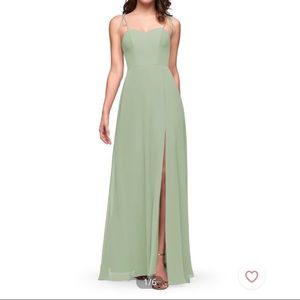 Azazie dusty sage bridesmaid dress